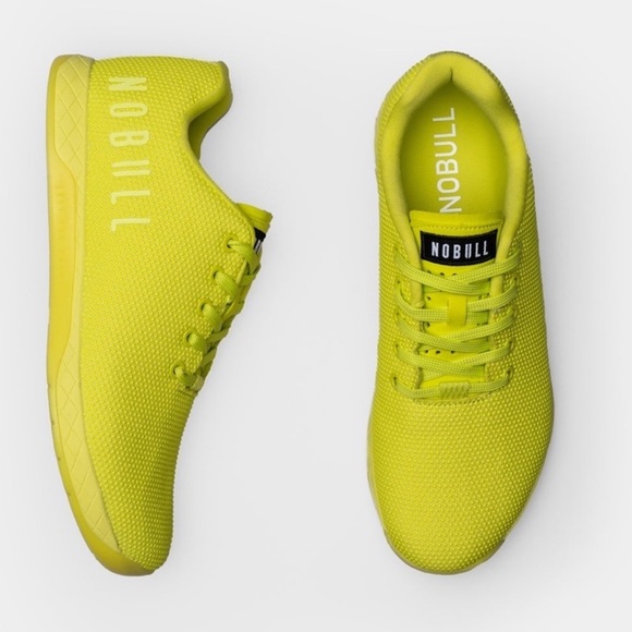 NOBULL Men’s Neon Trainer Sneaker in Neon Lime Men’s 10.5 Yellow Green Lifting - Picture 2 of 12